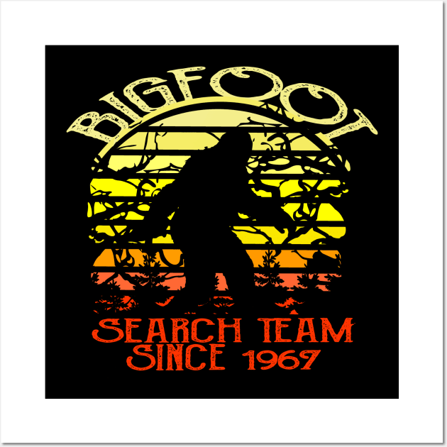 Bigfoot Search Team and Sasquatch T Shirts Wall Art by DHdesignerPublic